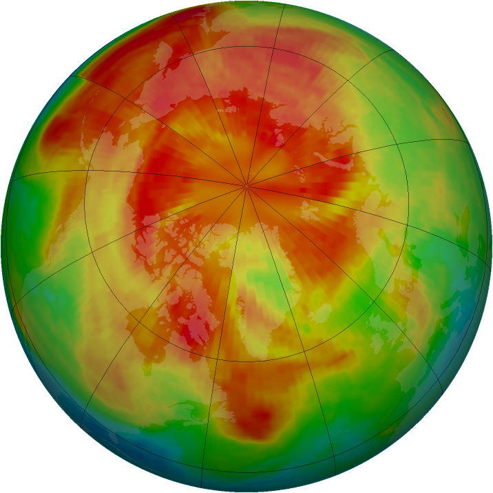 Arctic ozone map for 13 March 2001